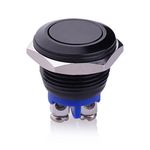 Ulincos® Momentary Push Button Switch U16A1 1NO SPST Black Metal Shell Suitable for 16mm Mounting Hole