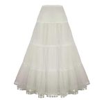 Women Petticoat A-line Long Crinoline Underskirt Slips for Wedding Bridal Dress Off White L/XL