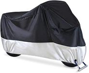 Motorcycle Cover Bike Cover Waterproof, Ohuhu All Season Waterproof Snowproof Motorbike Covers with Lock Holes, Fits up to 108" Motors Bikes Scooters for Honda, Yamaha, Suzuki, Harley, Kawasaki