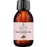 Pure World Grapeseed oil 100% Pure and Undiluted. 100ml. Premium Italian Quality Grapeseed oil – Aromatherapy, Message, Skin, Nails, Body and Face, Vegan