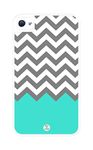 iZERCASE Chevron Pattern Turquoise White Gray Rugged Premium iPhone 4, iPhone 4S case - Fits iPhone 4/4S T-Mobile, at&T, Sprint, Verizon and International (White)