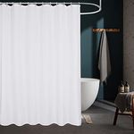 Beneyhome Long Shower Curtain 78 Inches, White Fabric Shower Curtain Liner for Bathroom with Grommets, Washable Shower Liner with Weighted Hem, Hotel Quality, Water-Repellent, 72x78 Inch