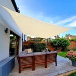 8'x10' Rectangle Sun Shade Sail for Pools Backyard Patio, 300D Oxford Sail Shade, UV Block Sunshade, Beige