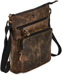 Crossbody Bags for Women Real Leather Purse Handmade Vintage Crossover Shoulder Pocketbook, Moss Crazy Horse, Crossbody