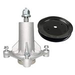 BHOMEA 187292 Spindle Assembly with 195945 Pulley Replaces Craftsman Husqvarna Ariens 42" 46" 48" 54" Deck, Replaces 192870 532187281 532187292 567253301 587819701 587125401, Pulley 195945 197473