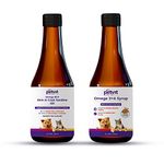 Petvit Omega Rich Skin & Coat Sardine Oil | Sardine Fish Flavour – 200ml & Omega 3 + 6 Syrup with Omega 3, 6, Vitamin A, Biotin | Chicken Flavour | for All Ages Breed Dogs & Cats – Combo (Combo)