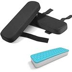 Ergonomic Armrest Pads, Cooling Gel Memory Foam Office Chair Armrest Pads, Comfortable Elbow Pillow for Arm Rest, Ergonomic Armrest Cushions for Chairs Wheelchair Comfy Gaming Chair Pack of 2