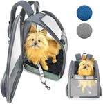 PIPCO PETS - Backpack Carrier for Dogs, Cats, Rabbits, Small Pets | Pet Travel Bag for Walking, Hiking, Cycling, Biking | Mesh Ventilation, Comfortable Padding, Collapsible Design (Slate Grey)