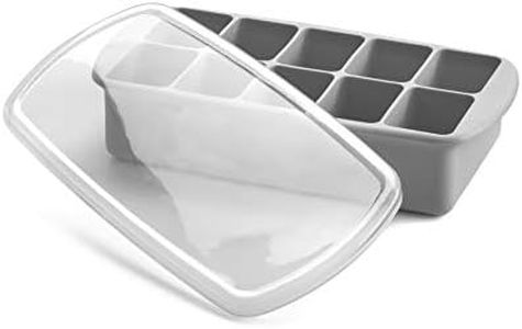 melii Silicone Baby Food Freezer Tray with Lid - Grey
