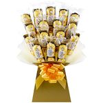 Luxury Chocolate Bouquet Contains 48x Fererro Rocher in a Gold Chocolate Gift Hamper