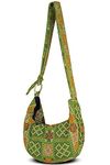 YOUR COZY Women's Crossbody Handbags Hippie bag Boho Hobo Bags for Women Shoulder Sling Bag Hippie Tote Bag Handmade Cotton Hippie Purse with Adjustable Strap (Tribe_Green)