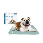 The Green Pet Shop Cool Pet Pad - Medium, Sage Grey - Self-Cooling, Pressure Activated Mat for Dogs & Cats from 21-45 lbs - Non-Toxic Gel, No Water Needed