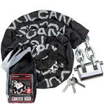 VULCAN Security Chain and Lock Kit - Premium Case-Hardened - 3/8 Inch x 9 Foot (+/-2 Inches) - Chain Cannot Be Cut with Bolt Cutters or Hand Tools