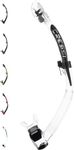 Cressi Itaca Ultra Dry Snorkel - Snorkel Dry for Free Diving and Snorkeling, Transparent/Black, One Size, Unisex Adult