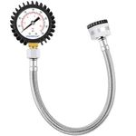 Uharbour Water Pressure Gauge 0-11bar / 160psi Dual Scale 3/4BSPT to 1/2BSPT, Buttom Mount, Rubber Protector, Brass Thread