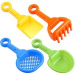 4Pcs Beach Sand Toys,7 Inch Play Sand Shovel Heavy Duty Plastic Beach Shovels Toys Small Beach Sand Pit Toys Outdoor Sandbox Digging Spade Toys for Age 3-5 Summer Party Favors