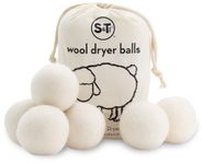 STS S&T 559701 Zealand Wool Dryer Balls (Natural White, XL) 6PK