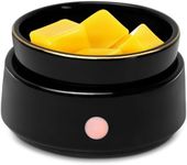 Wax Melt Warmer Candle Warmer Electric 4-in-1 Ceramic Wax Melter Burner for Scented Wax Melts, Candle Jars, Essential Oil, Coffee Home Office Bedroom Aromatherapy Gift & Decor - Upgraded Black