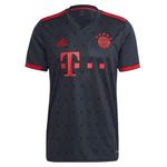 adidas Men's Soccer Bayern Munich 22/23 Third Jersey, Black, Small