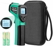 Infrared Thermometer Gun for Cooking, -58℉~1022℉, Digital Laser Temperature Gun for Blackstone Pizza Oven Reptiles, IR Thermometer with Carrying Storage Case, Larger Font, LCD Backlit, Green