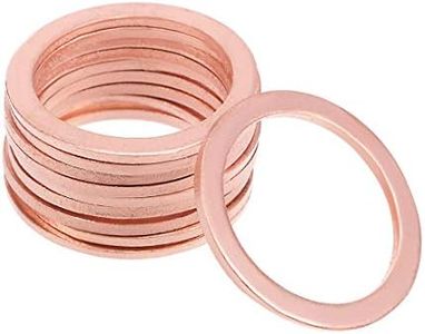 uxcell 10Pcs 22mm x 28mm x 1.5mm Copper Flat Washer for Screw Bolt