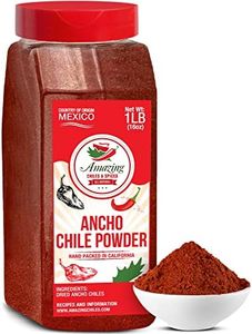 Ancho Chile Pepper Powder Ground 1 LB (16oz) – All Natural - Use For Recipes Like Mexican Mole, Sauces, Stews, Salsa, Meats, Enchiladas. Medium Heat -Sweet & Smoky Flavor. By Amazing Chiles & Spices