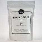 Bully Sticks for Dogs - Thin. All Natural, Low Odour Canadian Beef. Thin pizzles Ideal for Small Breed Dogs. 20 pc/Bag.