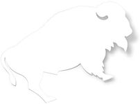 Buffalo Vinyl Sticker Decal - for use on Cars, Water Bottles, laptops, Windows, tumblers, Phones, Mirrors, Painted Wood, Metal, Glass or Any Smooth Surface. (6 inch, White)