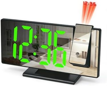 ChayWillow LED Projection Alarm Clock with Auto-Dimmable Mirror Display