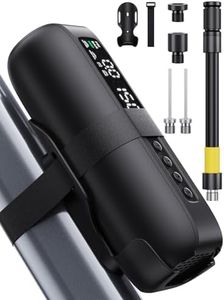 GPUTEK Electric Bike Pump:150PSI Portable Bicycle Pump with Frame Mount,Digital Pressure Gauge and 5200mAh Battery for Road Bike Tires with Schrader Presta Dunlop Valves