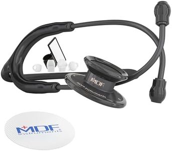 MDF MD One Premium Estetoscopio doble cabeza de acero inoxidable - Garantía de por vida & Programa-piezas-gratuitas-de-por-vida (MDF777) (Todo Negro)