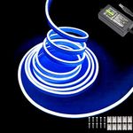 MaxLax 5m neon Light, Blue 12V Waterproof LED Strip Light for Indoor and Outdoor Decoration [with Power Adapter]