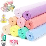 Pastel Stiff Felt Sheets Bundle: LOTOFUN 9pcs 8x35Inch Large Felt Sheet for Crafts, Blue,Green,Pink,Purple (LO-WFB0003)