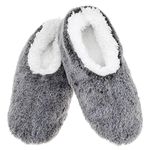 Snoozies! Womens Slippers Super Soft Frosty Faux Fur with Non Slip Soles - Ladies Sizes from 3-7 (Charcoal, medium)