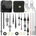 Swpeet 25Pcs 16 mm/0.63 Inch Silent No Battery Quartz Clock Mechanism Kit Including 11 Clock Movement Repair Parts and 14 Practical Different Hands Clock Parts Replacement, DIY Wall Clock Repair