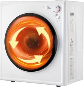ROVSUN 9LBS Portable Clothes Dryer, 110V 1400W Electric Compact Front Load Tumble Laundry Dryer with Stainless Steel Tub & Easy Control Knob for Apartment, Home, Dorm,RV (White), 9LB-1400W