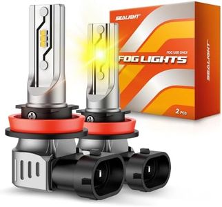SEALIGHT H11 LED Fog Light Bulbs Yellow, 12000LM H8 H16 H11 Yellow LED Fog Light Bulb 600% Brightness, 1:1 Size 100% Successful Installation for Trucks Cars, 3000K Amber Yellow, Pack of 2