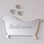 Super Cool Creations Bath Tub and Bubbles Mirror 45 x 23 cm (Engraved with Bathroom)