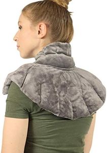 Heated Microwaveable Neck and Shoulder Wrap - Herbal Hot / Cold Deep Penetrating Herbal Aromatherapy (Charcoal)