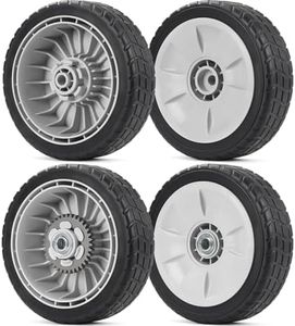 GICOOL HRR216 Lawn Mower Wheels, 2 Front Wheels 44710-VL0-L02ZB and 2 Rear 42710-VE2-M02ZE for Honda HRR216 HRS216 HRT216 Walk-behind Lawn Mower, 8 Inch Wheels, 4 Pack