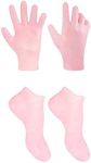 Moisturizing Socks, Silicone Socks for Women, Moisturizing Foot Socks and Gloves, Silicone Gel Spa Gloves Supplies for Women 1 Set Size XL (Pink)