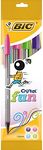 BIC Cristal Fun Ballpoint Pens - Pack of 4- Assorted Colours - Wide Point (1.6 mm) - Exciting and Eye-Catching Colours for Writing