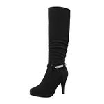 DREAM PAIRS Women's Sarah Black Knee High Platform Heel Boots Size 9.5 M US