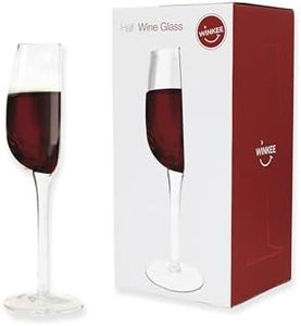 Winkee - Media copa de vino | copas de vino medio | Copa de vino tinto - Copa de vino blanco la mitad | Gran copa de vino en mitad | Regalo de vino | Copa de vino divertida | Regalo para Navidad,