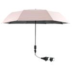 Pram Parasol with 360° Adjustable Sun Shade UPF 50+ Extra Large 95cm Clip On Parasol for Pushchairs Baby Buggy Sun Parasol Detachable Pushchair Umbrella for Pram Stroller Pushchair Buggy (95cm Pink)