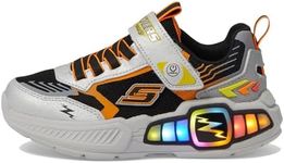 Skechers Boy's Light Storm 3 Sneaker, Silver/Black, 5 US Big Kid