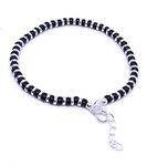 DHRUVS COLLECTION Exclusive 925 Pure Silver Nazariya Black Crystals Bracelet for Boys, Girls & Women - 6.25 Inches