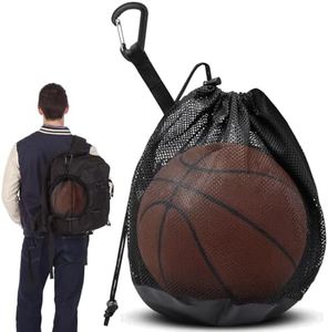 Mumjooyi Bolsa de Bola Bolsa de Pelotas de Malla Mochila Baloncesto Mochila Futbol con Cordón para 1 Bolas para Baloncesto Fútbol Voleibol Zapatillas de Deporte etc