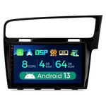 XTRONS 10.1" Android 13 Car Stereo Octa Core 4+64GB Radio Player for VW Golf 7 (2013-2017), Built-in 4G Wireless CarAuto Play GPS Navigation DSP RDS Radio Bluetooth WiFi, Optional AHD CAM TPMS DAB+