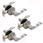 Dynasty Hardware HER-00-US15, Heritage Front Door Entry Lever Lockset, Door Furniture, Satin Nickel - (3 PACK) - Keyed Alike